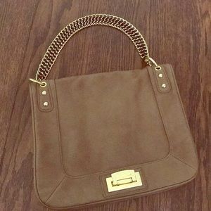 Olivia + Joy Brown and Gold Chain Shoulder Bag
